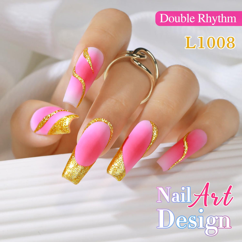 Double Rhythm close-up texture revealing smooth reflective pigments for glossy shine
