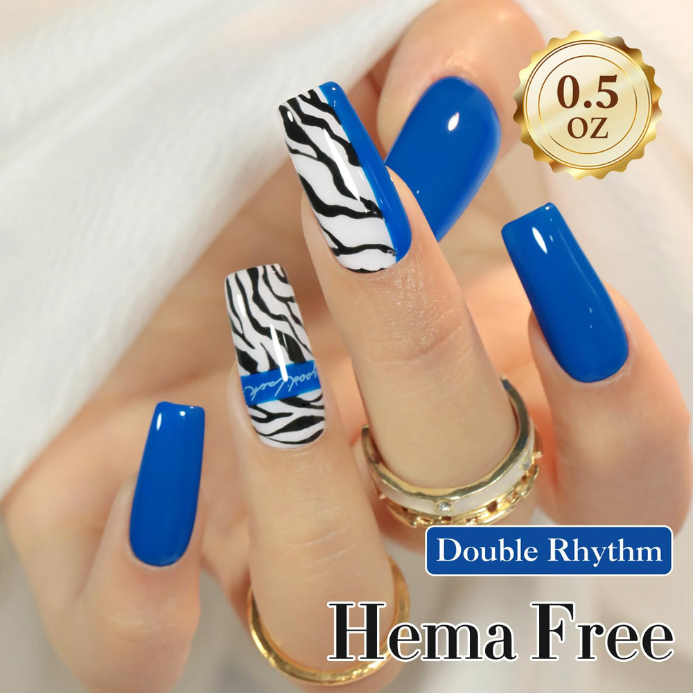 Double Rhythm brush stroke on palette showing smooth jelly texture and easy application
