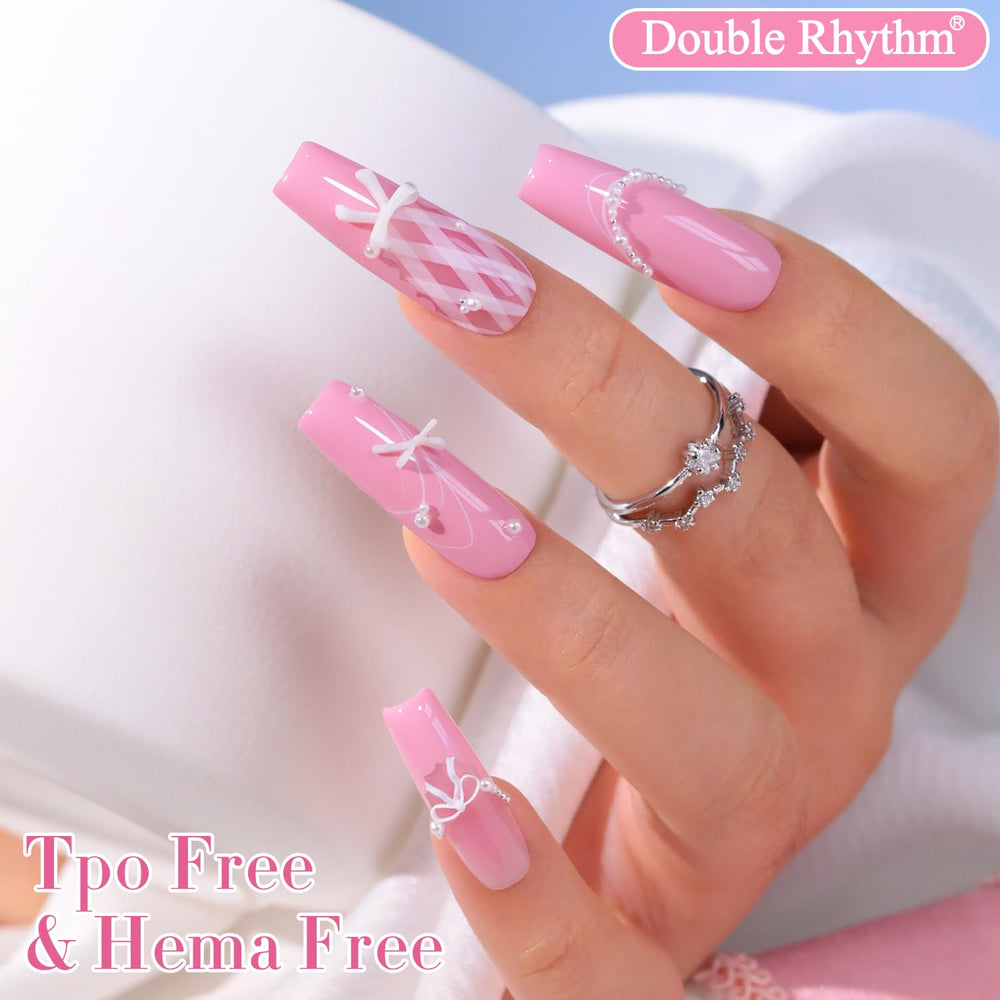 Double Rhythm application at home showing easy DIY gel manicure setup