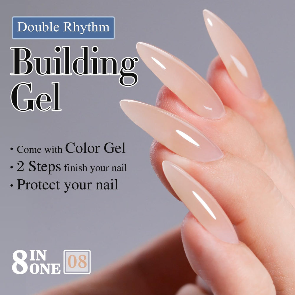 Double Rhythm sculpted nail apex created with gel demonstrating strong structure