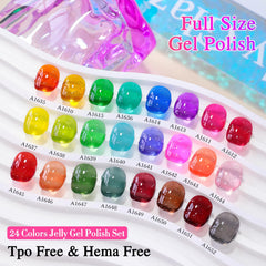 Double Rhythm fanned bottles display full neon jelly color range