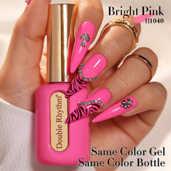 Double Rhythm cured nail closeup illustrating glossy finish and chip-resistant benefit
