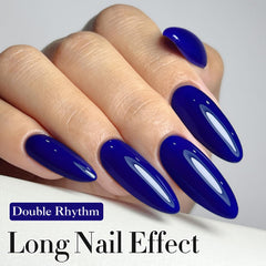 Double Rhythm swatch stick displaying true deep navy shade for color reference benefit