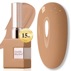 Double Rhythm bottle front view showing deep nude color and glossy finish