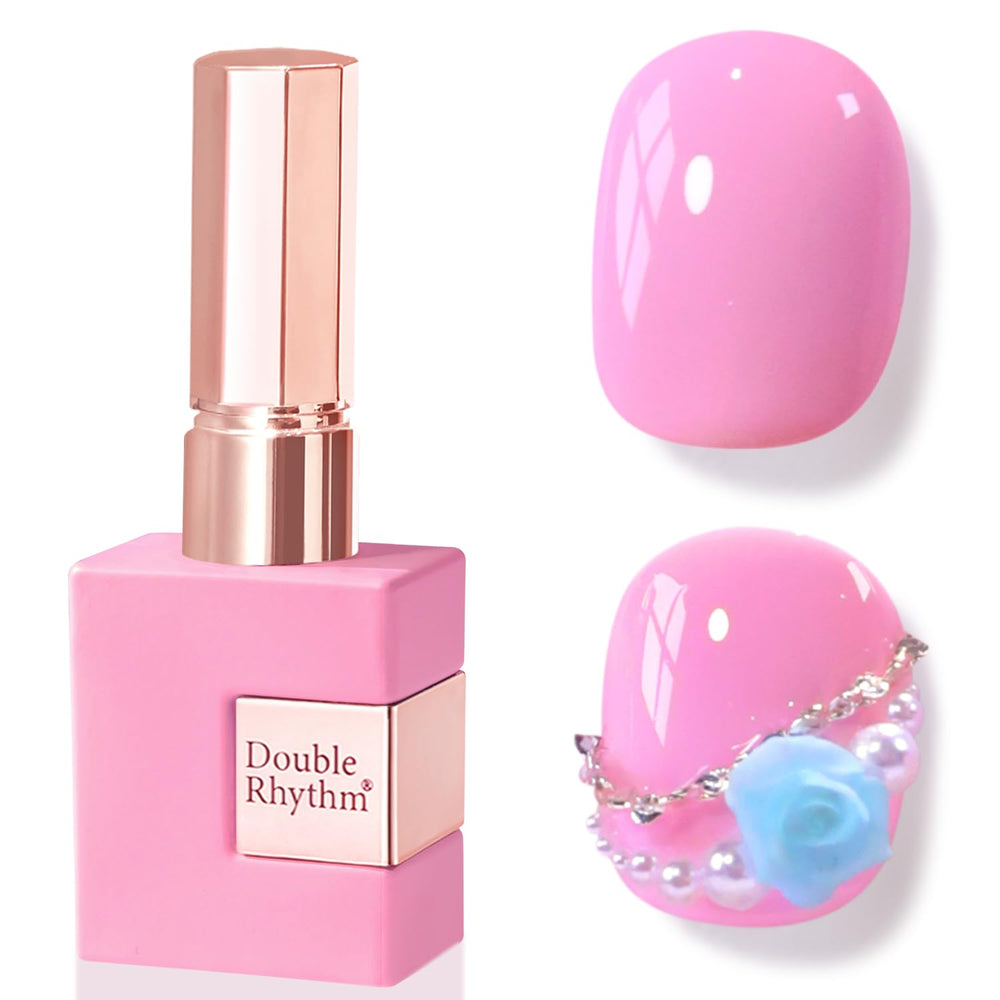Double Rhythm bottle front view showing dreamy pink shade and glossy finish benefit