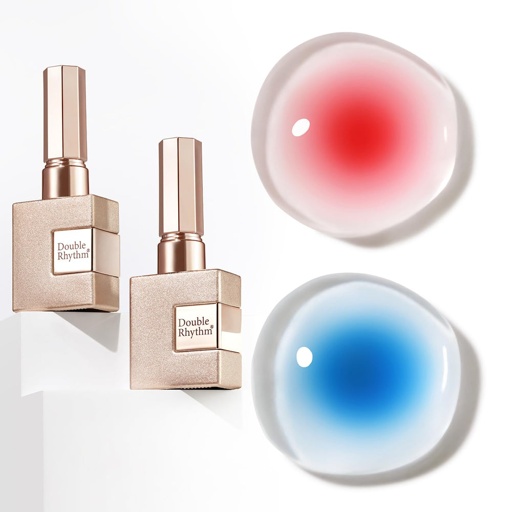 Double Rhythm front bottle showing bloom clear gel and volume benefit