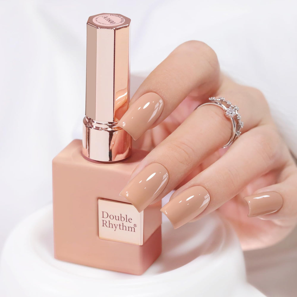 Double Rhythm front bottle blush taupe showing neutral shade and glossy finish