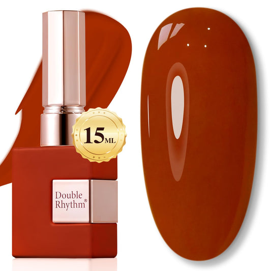 Double Rhythm front bottle Burnt Brick showing glossy finish and clear color