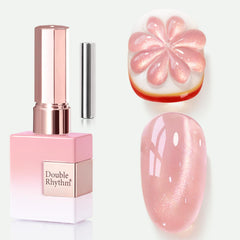 Double Rhythm front bottle fruit nude pink showing label and capacity for easy identification