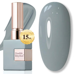 Double Rhythm bottle front view showing milky gray shade and compact 15ml size benefit