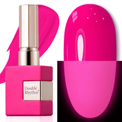 Double Rhythm front bottle neon hot pink showing vibrant color and reliable coverage