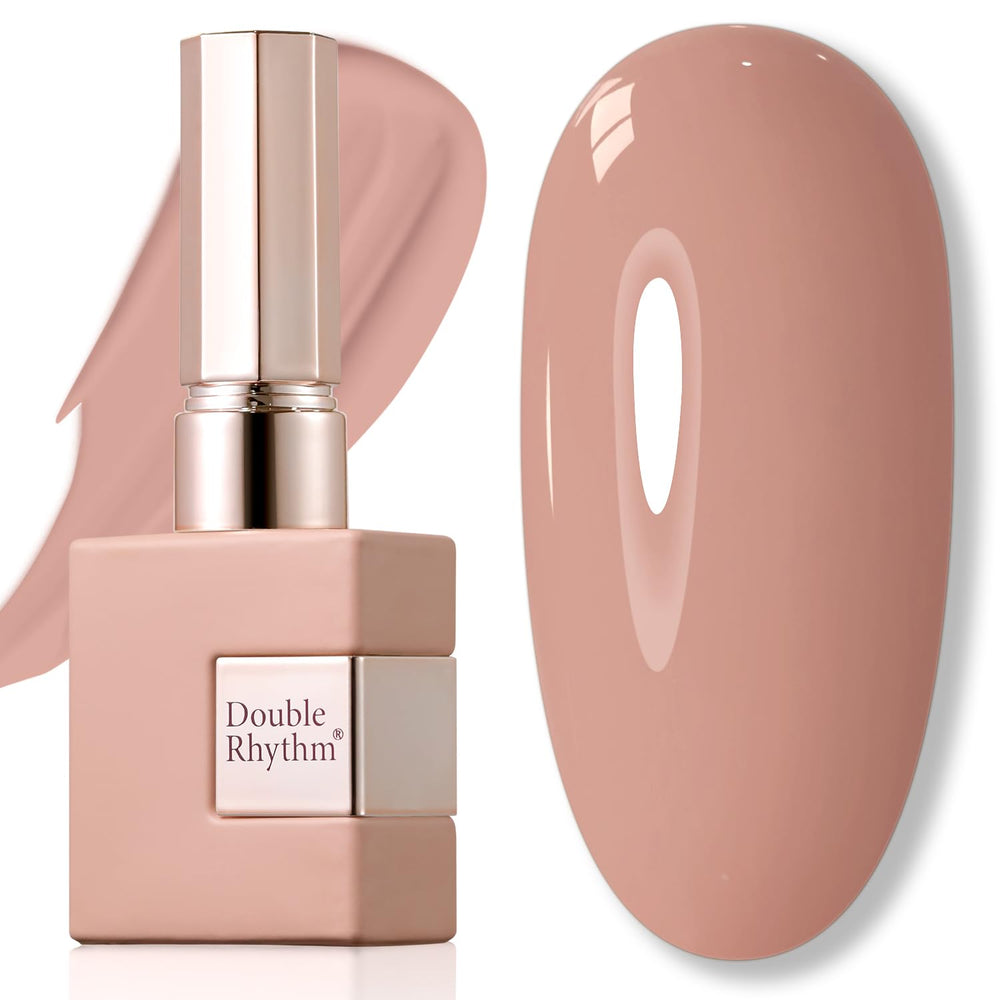 Double Rhythm bottle front view showing nude shade and benefits
