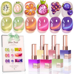 Double Rhythm front view of six matching bottles showing consistent shimmer finish