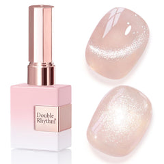 Double Rhythm front label showing nude pink bottle and brand clarity benefit