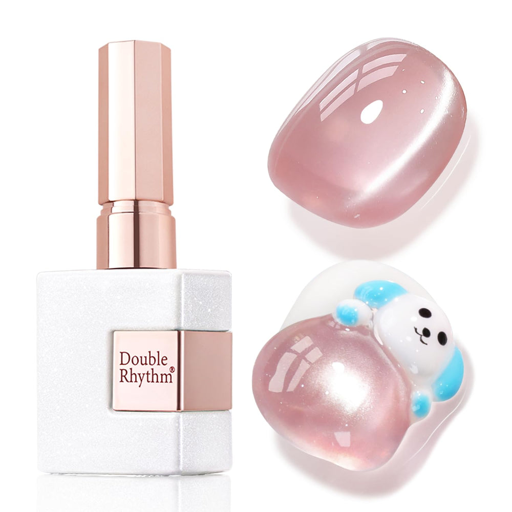 Double Rhythm bottle front view showing jelly pale purple shade and holographic shimmer benefit