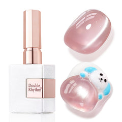 Double Rhythm bottle front view showing jelly pale purple shade and holographic shimmer benefit