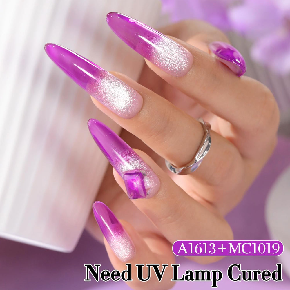 Double Rhythm application in salon setting showing curing lamp use and professional finish benefit