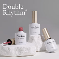 Double Rhythm label close-up listing low-odor toxin-reduced formula benefits