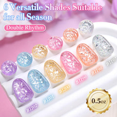 Double Rhythm layered over dark polish showing reflective depth and color-shift benefit