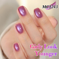 Double Rhythm finished glam manicure in lifestyle setting showing salon-quality shimmer result