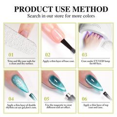 Double Rhythm finished nail manicure lifestyle shot showcasing wearable cat-eye benefit