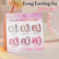 Double Rhythm worn manicure on hands showcasing finished reflective nails benefit