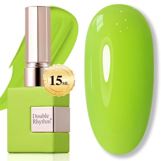 Double Rhythm front bottle showing light green gel and 15ml volume for easy identification