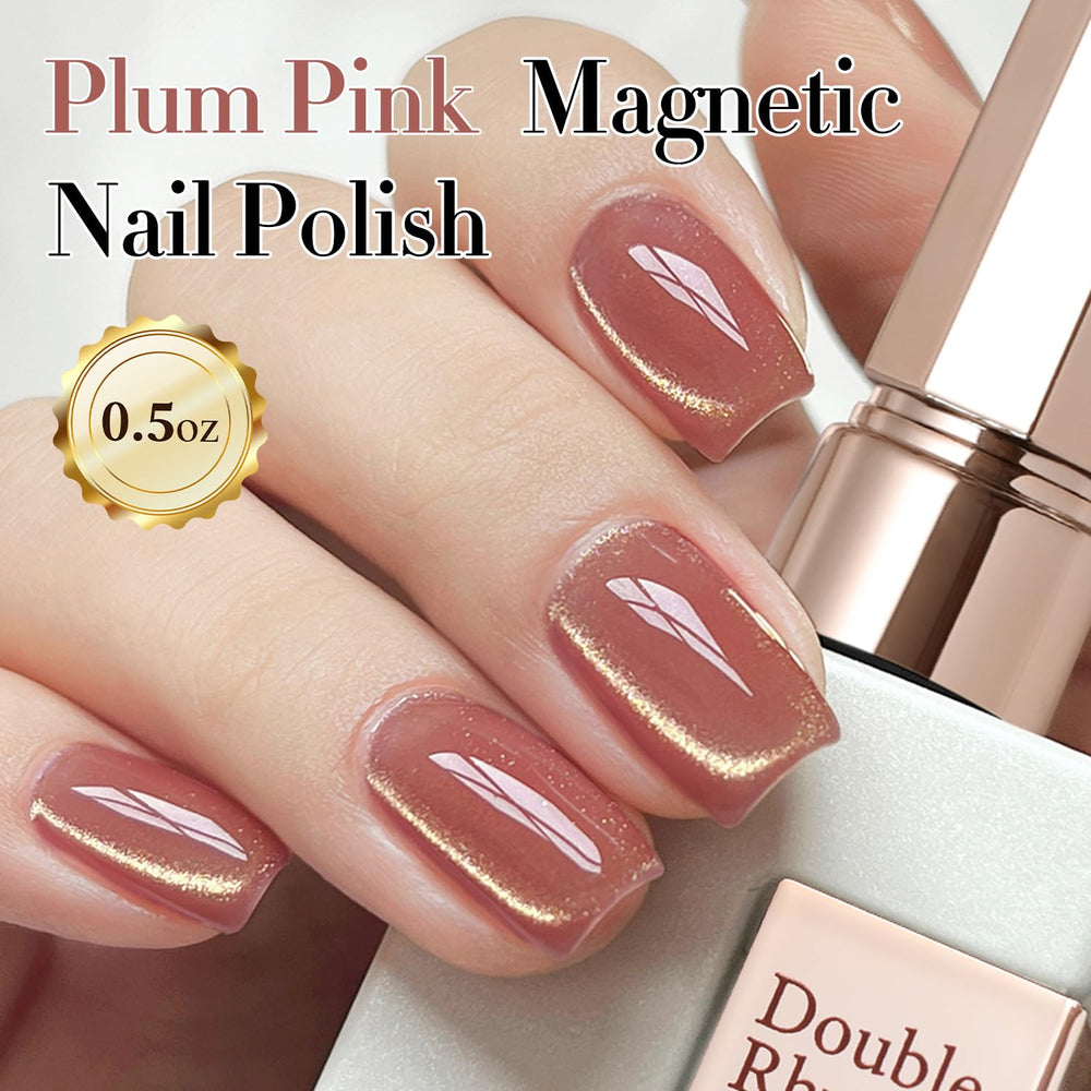 Double Rhythm magnet held over nail creating cat-eye stripe benefit