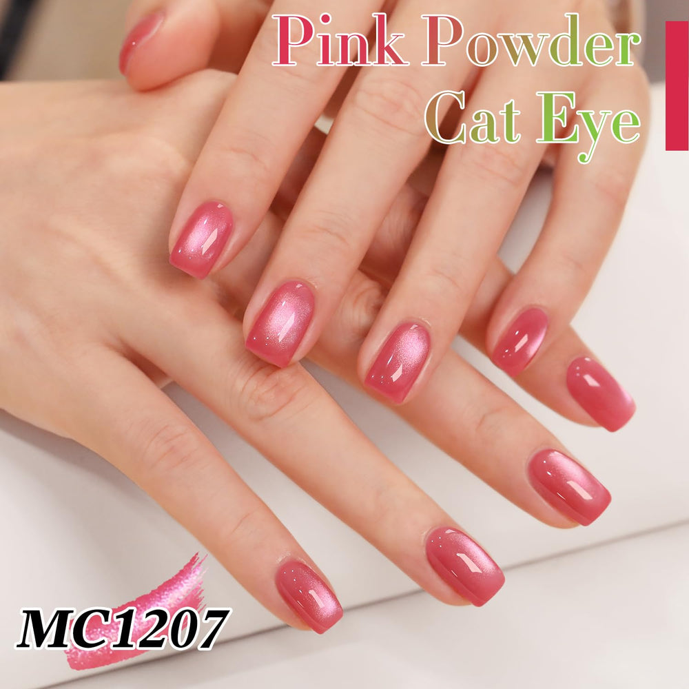 Double Rhythm magnet held over wet gel showing cat-eye effect benefit