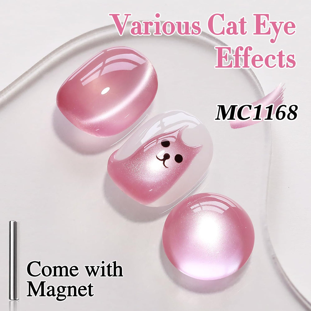 Double Rhythm magnet held over wet gel demonstrating instant cat-eye effect benefit