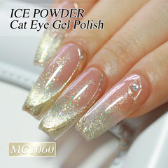 Double Rhythm magnet in use above nail creating magnetic cat eye benefit
