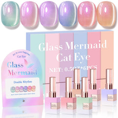 Double Rhythm front packaging showing six Mermaid Pink Rose bottles and label benefit