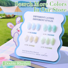 Double Rhythm nails with gold accents showing compatibility with nail art