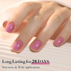 Double Rhythm high-gloss top coat shine on nails showing long-lasting glossy finish benefit