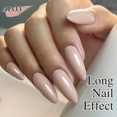 Double Rhythm nail swatch on sticks showing sheer nude range for color choice