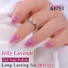 Double Rhythm swatch on fingernails showing translucent pastel finish