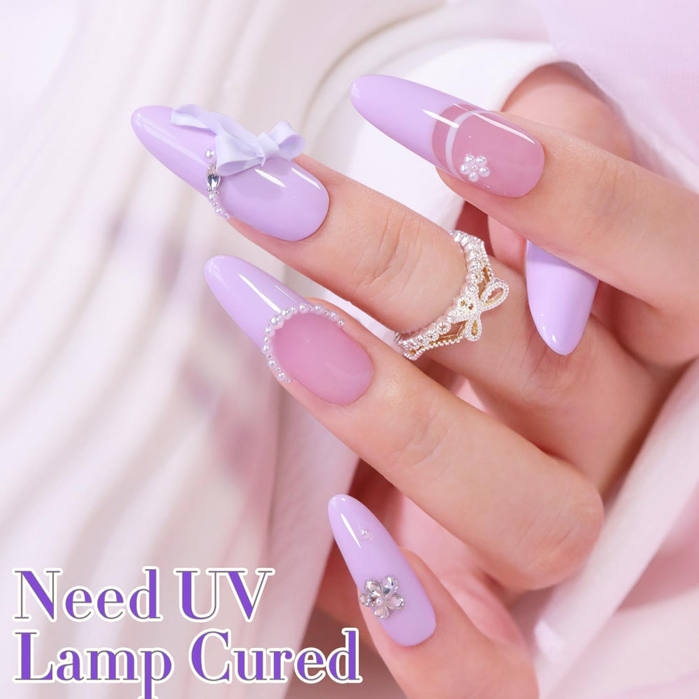 Double Rhythm nail swatch set showing translucence levels and customization benefit