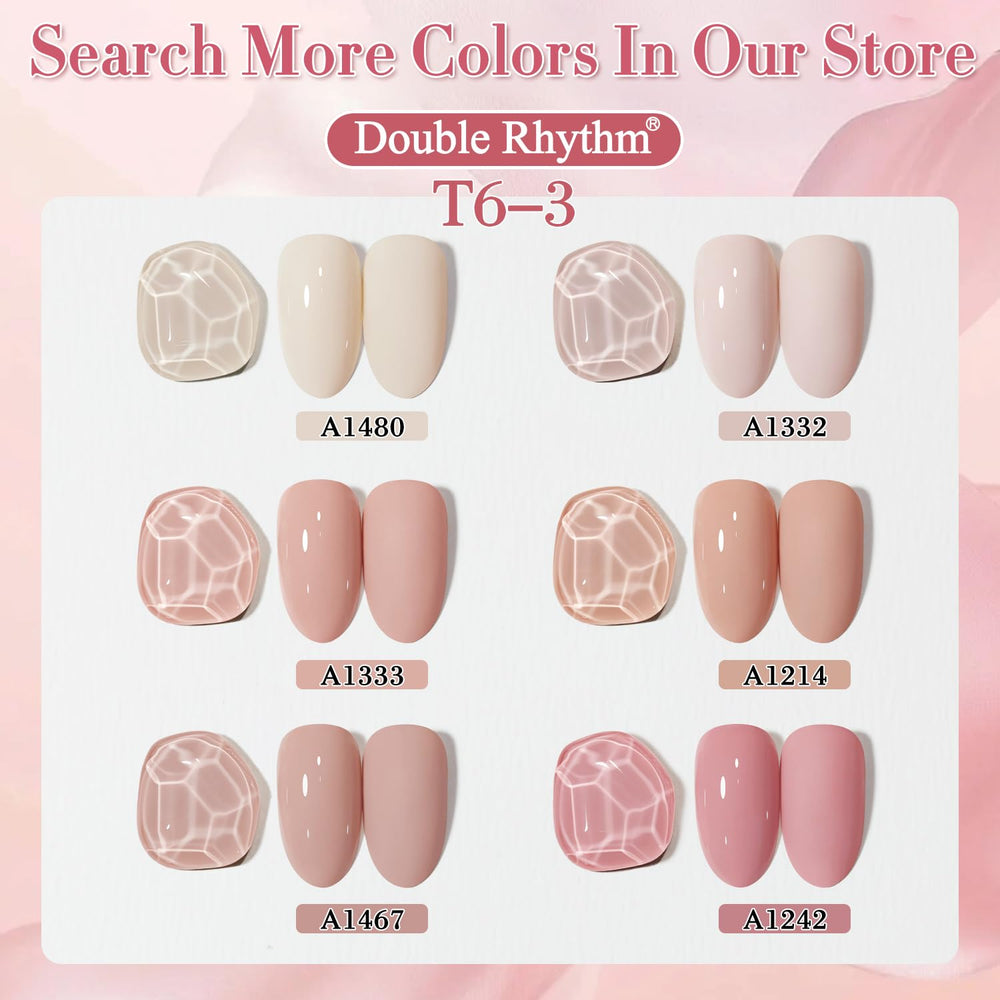 Double Rhythm nail tip swatch set showing layering and French design options