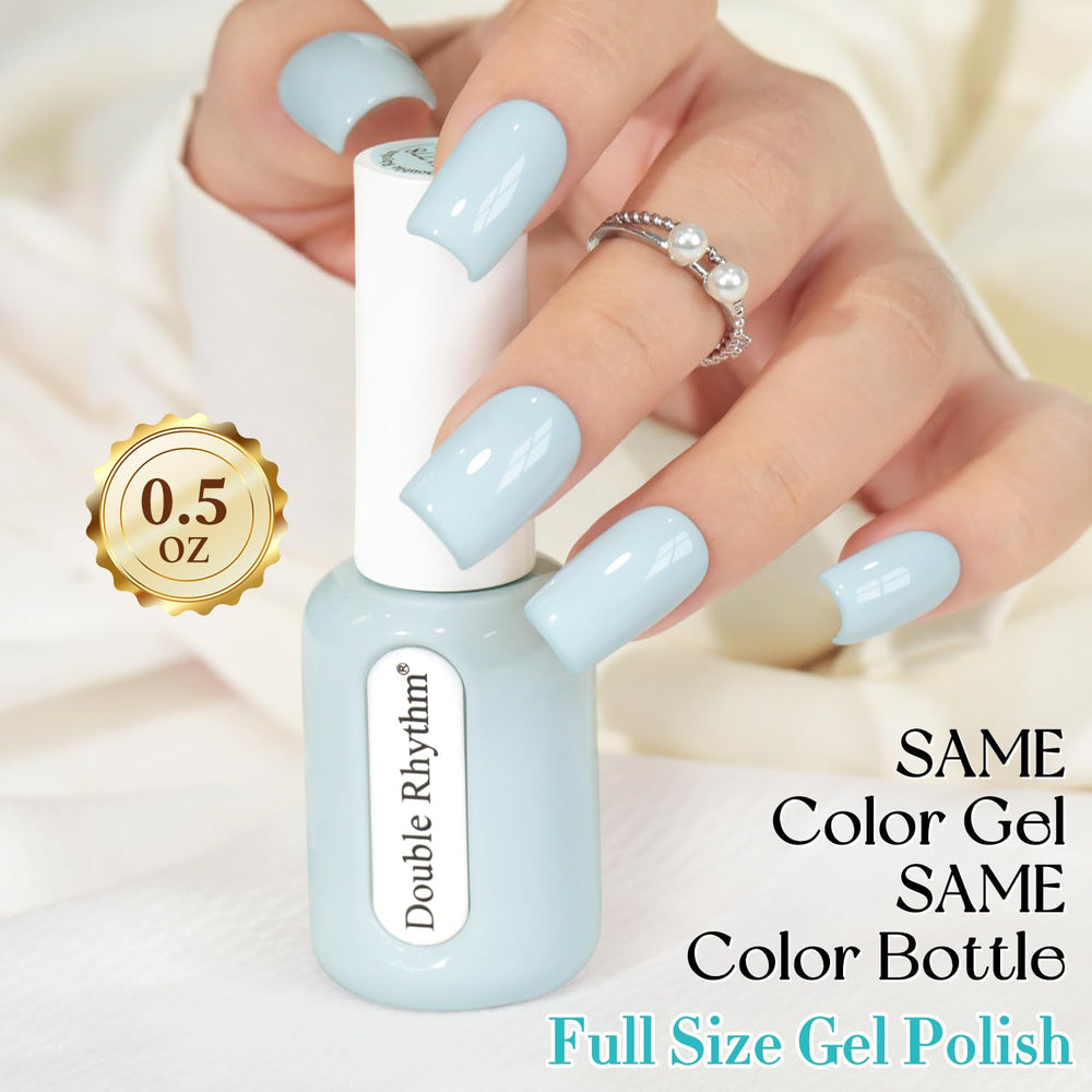 Double Rhythm nails in use manicure shot showing wearable glossy neutral benefit