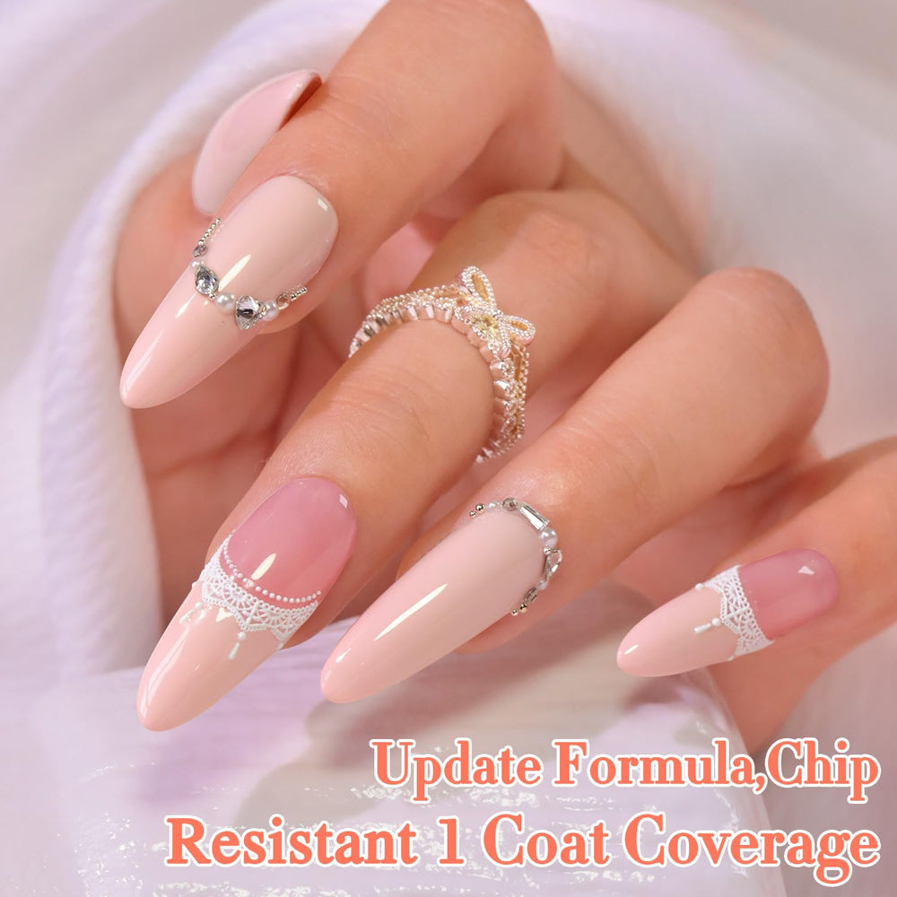 Double Rhythm polish curing under LED lamp highlighting quick-dry benefit