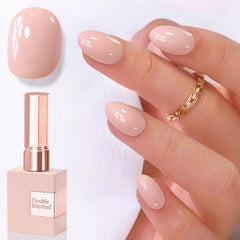 Double Rhythm front bottle showing neutral nude shade and label benefits