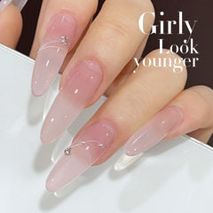 Double Rhythm layered ombré nails demonstrating buildable translucence