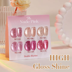 Double Rhythm finished salon manicure on hand showing professional salon-worthy finish benefit