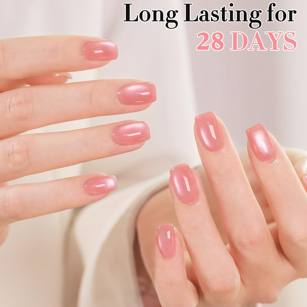 Double Rhythm polish over white base showing bright translucent shimmer