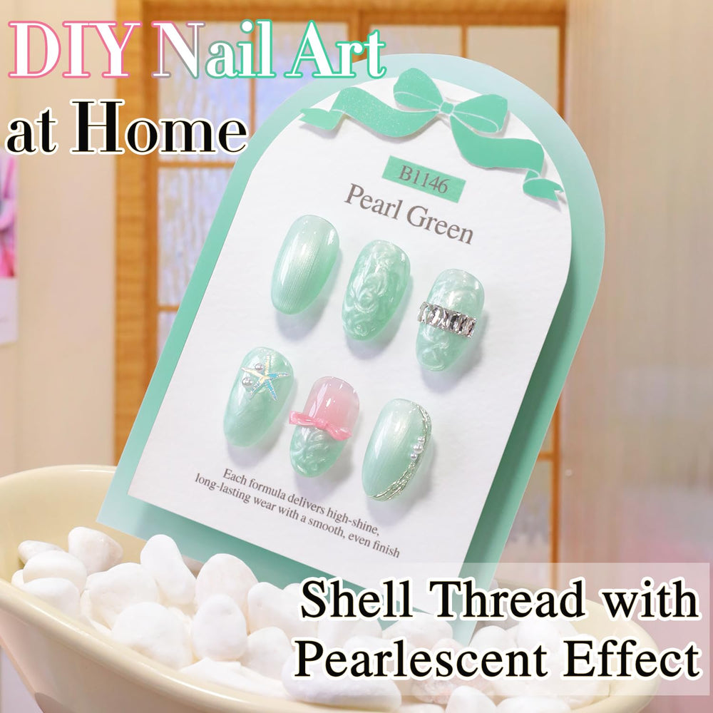 Double Rhythm color swatch cards displaying pearlescent green variations for design planning benefit