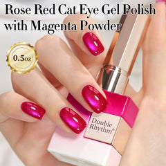 Double Rhythm finished nail swatch with holographic purple finish, benefit: salon-quality shine