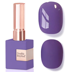 Double Rhythm front bottle showing plum purple shade and glossy finish benefit