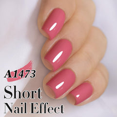 Double Rhythm brush stroke of rose pink gel polish demonstrating smooth application