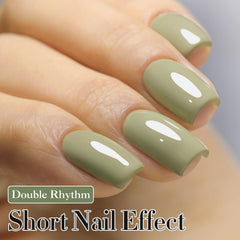 Double Rhythm brush stroke of sage green showing smooth coverage and application benefit