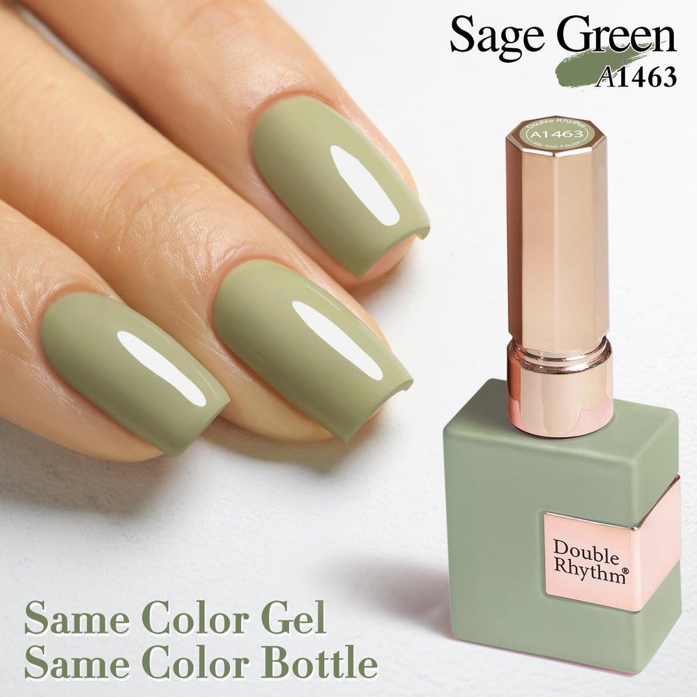 Double Rhythm nail swatch wheel displaying sage green shades for color-selection benefit